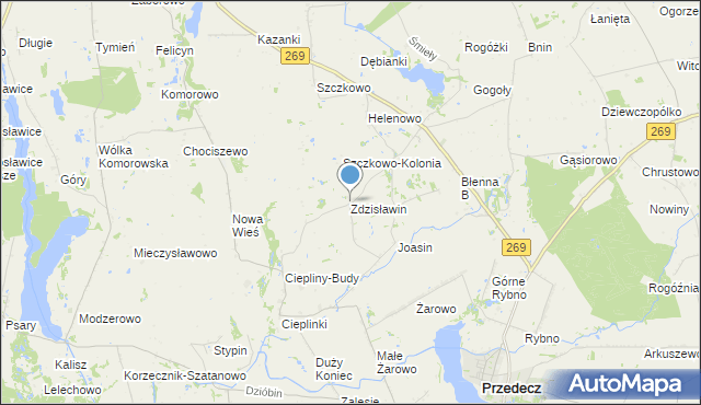 mapa Zdzisławin, Zdzisławin na mapie Targeo